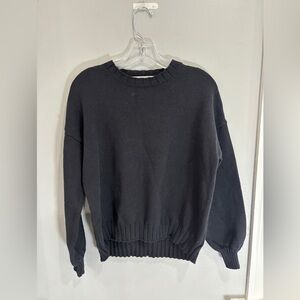 free people beach cotton fisherman pullover ribbed black sweater Crewneck XS